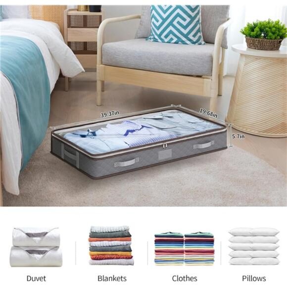 Under Bed Storage Bag 6 Pack Underbed Storage Containers Large Capacity Clothes - Picture 2 of 8